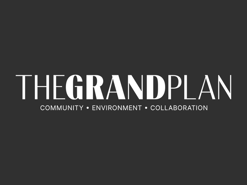 The Grand Plan logo displayed prominently on a sleek black background.