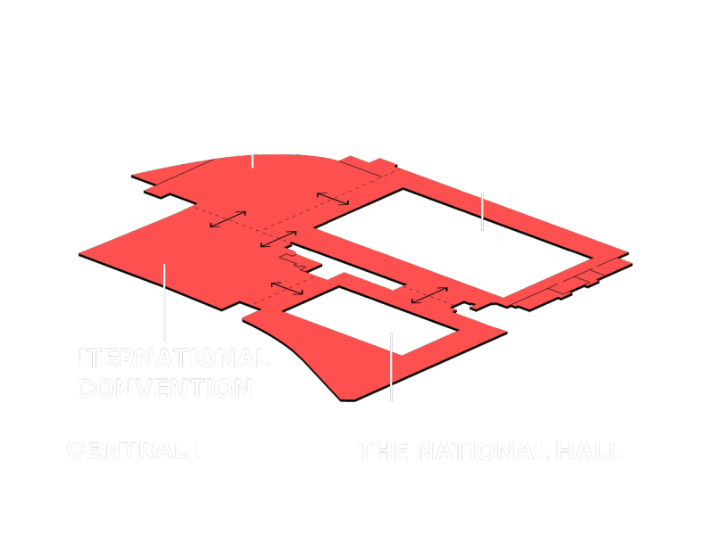 A graphic showing the spaces and how they connect.