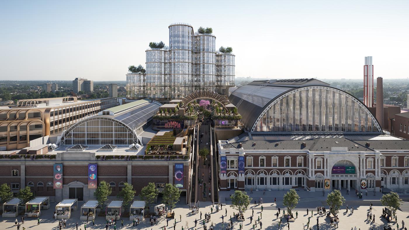 An image showing 'Future Olympia London ariel shot'