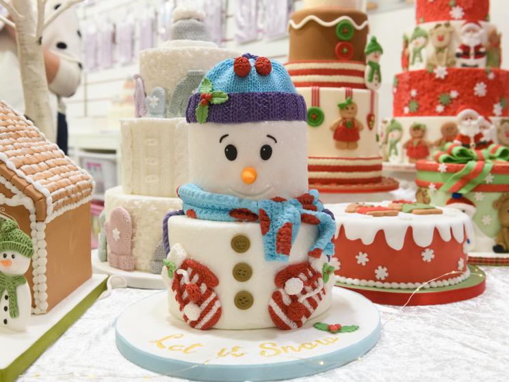 A selection of Christmas cakes.
