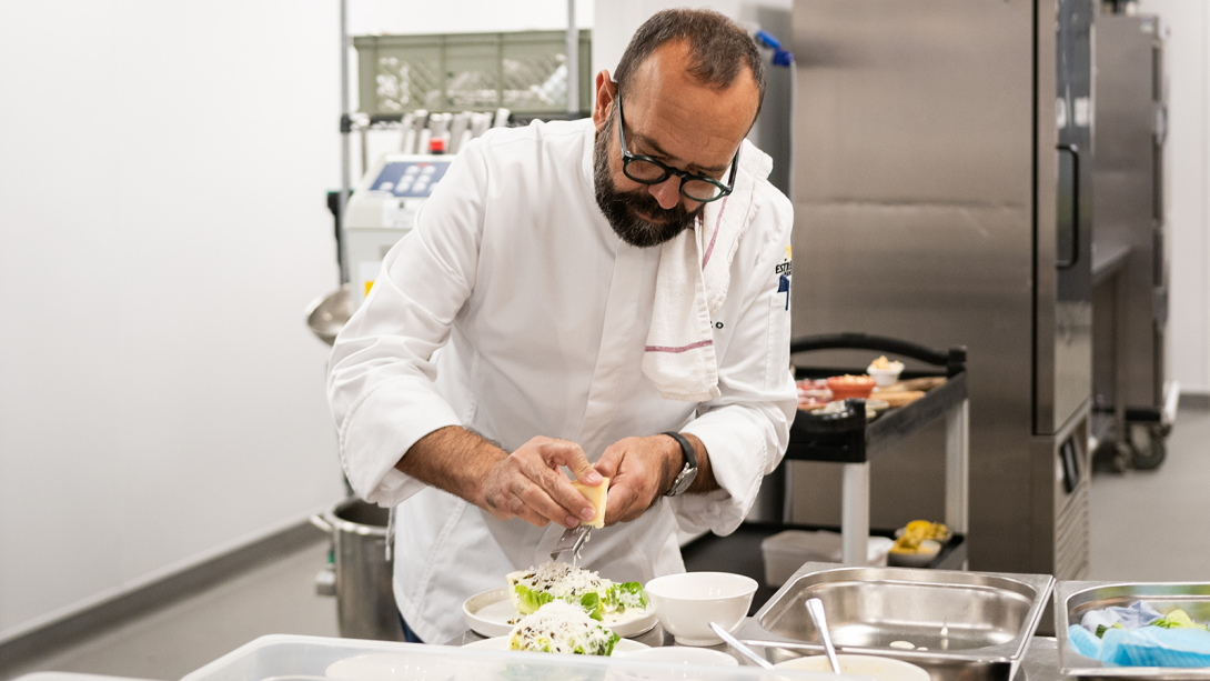 Jose Pizarro preparing food at The Spirit of Christmas Fair