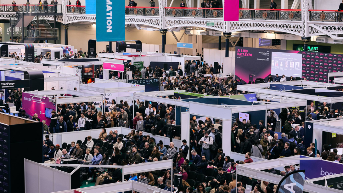 Busy exhibition stands